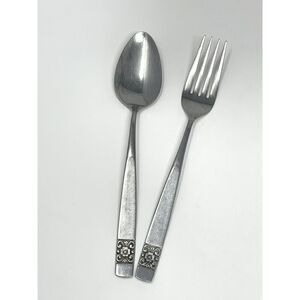 United Silver Stainless Flatware Oval Place Spoon 7.5” Dinner Fork 7.75”
